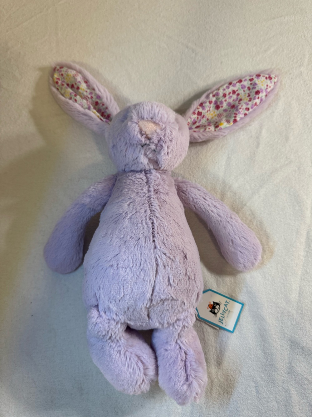 Jellycat Lilac Plush Bunny with Floral-Eared Lining